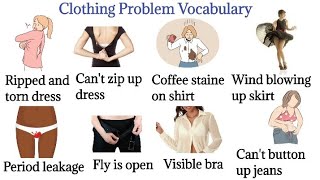 Clothing Problem Vocabulary Daily use Action with Sentencesclothing [upl. by Noreh755]