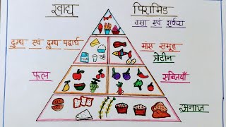 How To Draw A Food Pyramid Drawing Step by Step  खाद्य पिरामिड का चित्र  Khadya Pyramid Drawing [upl. by Ettennej797]