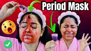 🤢I Applied My Own Period Blood On My Face To Test Period Masking For Fair Skin 🤔Viral Trend Testing [upl. by Wartow]