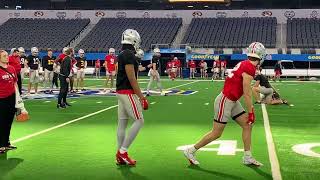 Ohio State QBs Devin Brown Lincoln Kienholz at Cotton Bowl practice [upl. by Netsirk]