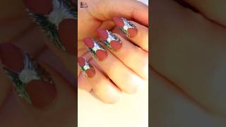 Metallic Choco Silver Nails A Luxurious DIY Nail Art  beautyofnails nailartdesigns nailart [upl. by Eimiaj]