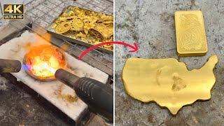 The Process of Transfering Scrap Jewelry into Fine Gold [upl. by Alvy]