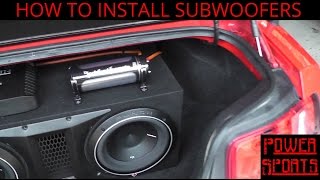 How To Install Subwoofers In A Ford Mustang  Part 2  Wiring The Amplifier amp Cap [upl. by Carlock365]