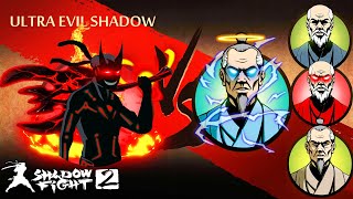 Shadow Fight 2 Ultra Evil Shadow Vs Four Sensei Forms [upl. by Adiaros]