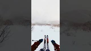 When its nice and deep 🤭 skiing japan mountains snow powderskiing snowboarding winter [upl. by Adianes]