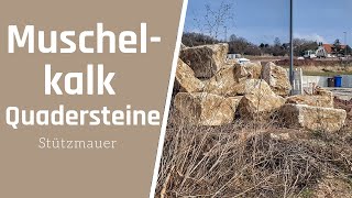 Gartengestaltung Update  die Muschelkalk Quadersteine und unsere Pflastersteine sind gekommen [upl. by Downey]