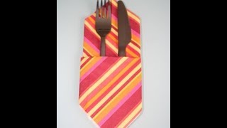 Servietten falten einfache Bestecktasche napkin folding simple pocket [upl. by Craggy]