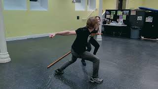 Basic Quarterstaff Fight  Dylan amp Gigi [upl. by Tannie]