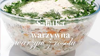 Tradycyjna sałatka warzywna z warzywami z rosołu [upl. by Kcirddes]