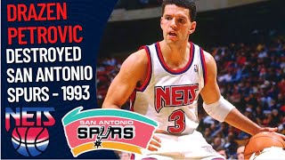 Drazen Petrovic 34 pts VS San Antonio Spurs  1993 [upl. by Bechler]