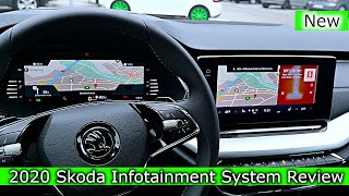 Skoda New INFOTAINMENT SYSTEMS Digital Cockpit Multimedia Navigation Review 2020 [upl. by Nonah]