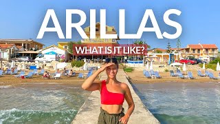 Arillas Corfu  What Is It Like July 2021  Corfu Travel Vlog 🇬🇷 [upl. by Annekim]