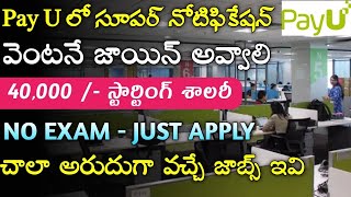 PayU Urgent Hiring 2024  Work from home jobs in telugu  Freshers Jobs  Jobs Guruvu [upl. by Delly]