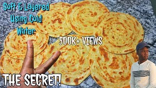 How to make soft layered chapati USING COLD WATER  How to Cook Chapati  Soft Layered Chapati [upl. by Kenwood]