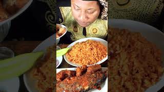 ASMR EATING JOLLOF RICE NO TALKING SPICY CHICKEN CURRY MUTTON CURRY AND EATING WITH HANDS ASMR [upl. by Cordelie]