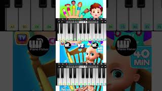 The FINGER FAMILY Song Vs JOHNY JOHNY YES Papa Song  Easy Piano Tune shorts [upl. by Godewyn702]