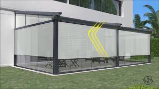 SCHILDR  Model  Avantgarde  Motorized Retractable Pergola with Sliding Doors amp Windows [upl. by Livvi]