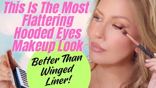 This SIMPLE HOODED Eye Makeup Technique Is Better Than Winged Eyeliner  Risa Does Makeup [upl. by Hterrag]