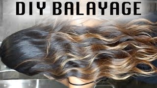 DIY CHEAP BALAYAGE ON DARK HAIR  OMBRÉ AT HOME SUPER EASY [upl. by Shurlocke178]