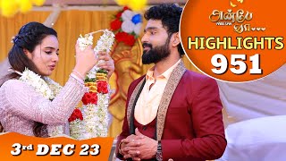 Anbe Vaa Serial  EP 951 Highlights  3rd Dec 2023  Virat  Delna Davis  Saregama TV Shows Tamil [upl. by Eudora581]