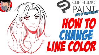 EASY way to change line color in CLIP STUDIO PAINT  TipsTutorial [upl. by Bohner]