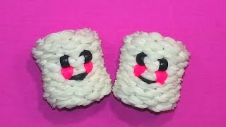 3D Happy Marshmallow Tutorial by feelinspiffy Rainbow Loom [upl. by Celtic]