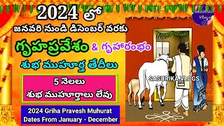 2024 Gruhapravesam Muhurtham Dates  House Warming Dates in 2024  2024 Griha Pravesh Muhurat Dates [upl. by Meaghan]