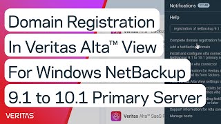 Domain Registration in Veritas Alta™ View for Windows NetBackup 91 to 101 Primary Server [upl. by Enelyar152]