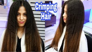 Crimping hair  how to do crimping crimping hairstyles crimp hair tutorial  eady crimping hair [upl. by Yatnod844]