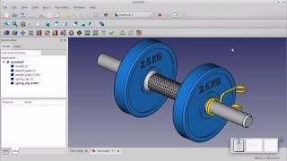 Freecad course  dumbbell [upl. by Lemrej620]