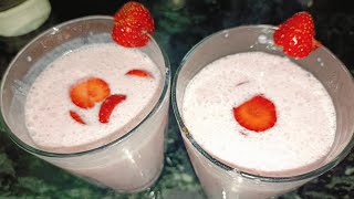 Strawberry Milkshake Easy winter Drink Milkshake Recipes [upl. by Strain]