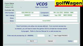 VCDSVAG 01engine ECU security access code VW Golf 5 tested [upl. by Kettie704]