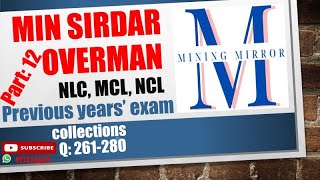 MCQs on Mining Sirdar amp Overman Exam 2023  Part 12  Q 261280  NLC NCL MCL  Coal India Ltd [upl. by Eyks421]