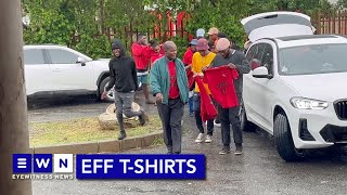 Car drops off EFF tshirts to alleged former EFF supporters joining ANC [upl. by Anirrak708]