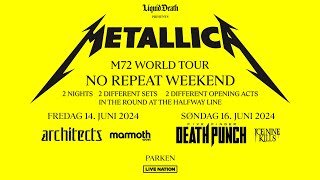 Metallica  FULL CONCERT quotM72quotWorldtour  Copenhagen 2024 [upl. by Swigart623]