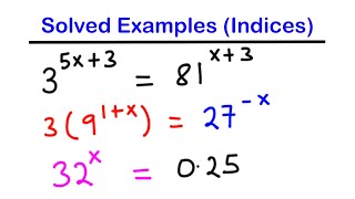 Solved Examples on Indices 1  SHS 2 CORE MATH [upl. by Bilak]