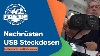 Kfz 12 Volt USB Steckdose im Wohnmobil und Kastenwagen nachrüsten [upl. by Yenttirb497]