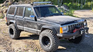 Jeep Cherokee XJ 1988 40i Manual 33quot Tyres 100k Miles Review [upl. by Delainey]