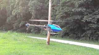 450 Heli  CopterX Rigid 4blade head Maiden Flight [upl. by Naawaj]