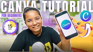 CANVA MOBILE APP TUTORIAL IN HINDI 🚀  Canva App Tutorial For Beginners  Canva with Shruti [upl. by Meehsar862]