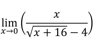 Limit of x sqrtx16 – 4 as x approaches 0 [upl. by Ynos413]