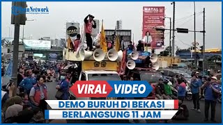 Demo Buruh di Bekasi Berlangsung 11 Jam Tuntut Kenaikan Besaran UMK 2024 [upl. by Jarret]