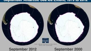 Antarctic Sea Ice Extent 19792012 From NSIDC [upl. by Suiremed616]