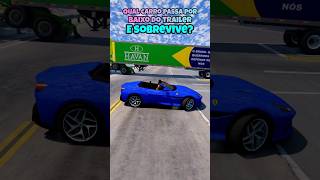 Qual carro passa por baixo do trailer e sobrevive beamng beamngdrive game gaming jogos carros [upl. by Fornof38]