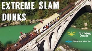 Extreme Slam Dunk Show on Speeding Train  Dunking Devils [upl. by Yeliac]