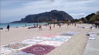 Mondello Beach Part 1 Walk Tour ⛱️ 🌊 [upl. by Haron]