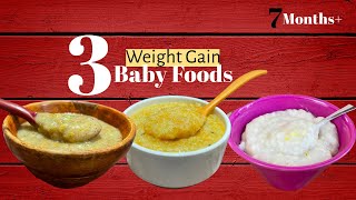 3 Weight Gain Baby Foods  Healthy Recipes For 612 Month Babies  Ragi Rice Carrot  Apple Upma [upl. by Patricio305]