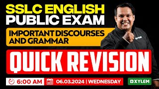 SSLC Public Exam  English  Important Discourses and Grammar  Quick Revision  Xylem SSLC [upl. by Comethuauc]