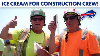 Surprising New Highmark Stadium Construction Workers With Ice Cream From Wegmans  Buffalo Bills [upl. by Franckot]