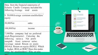 Data from the financial statements of Eclectic Candle Company included the following Average tota [upl. by Cynthla]